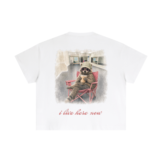 Adult "I Live Here Now" Boxy Fit Tee